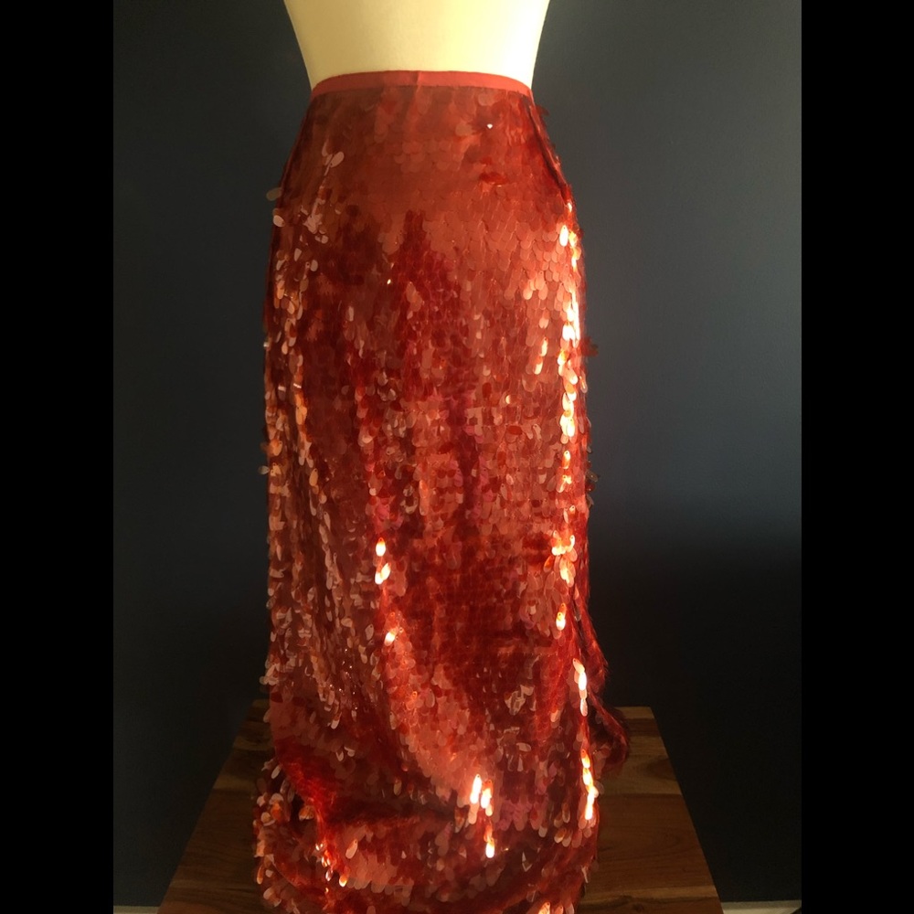 Sequin Side Slit Pencil Skirt